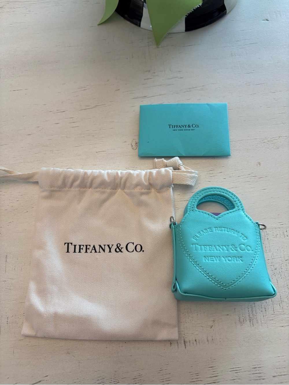 Brand New Authentic Tiffany & Co. Nano Mini Heart Tote Charm in Tiffany Blue